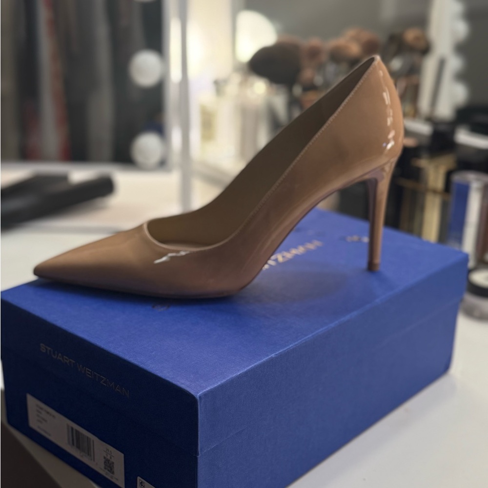 Stuart Weitzman Adobe Patent Leather Heels